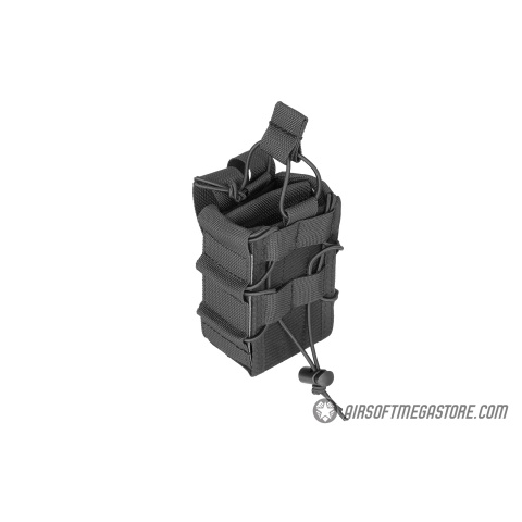 Lancer Tactical 1000D Nylon MOLLE Bungee Double Mag Pouch - BLACK