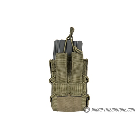 Lancer Tactical 1000D Nylon MOLLE Bungee Double Mag Pouch - OD GREEN