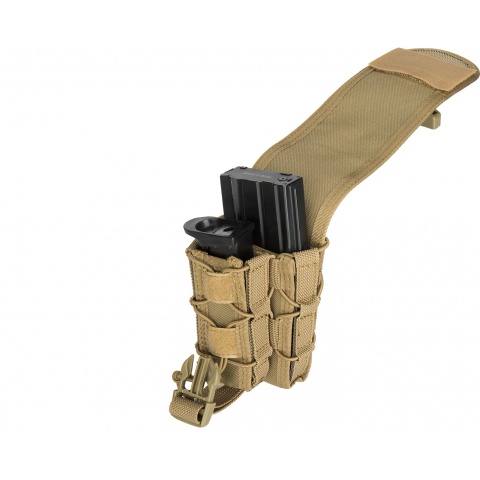 Lancer Tactical 1000D Nylon QD Buckle Pistol/Rifle Mag Pouch - TAN