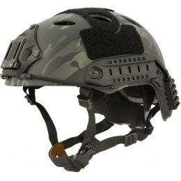 Lancer Tactical PJ Airsoft Helmet w/ Side Rails [LG/XL] - CAMO BLACK