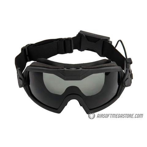 G-Force Full Seal Airsoft Goggles w/ Built-In Fan [Smoke/Clear Lens] - BLACK