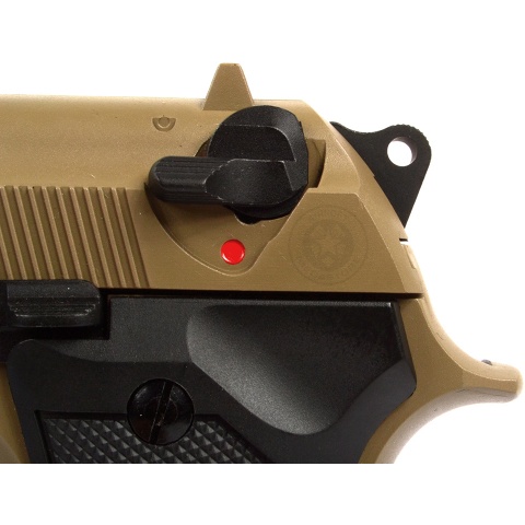 SRC M92 Full Metal Sahara Series Airsoft Gas Blowback Pistol - 2-TONE