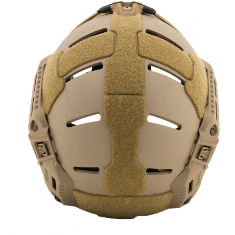 Lancer Tactical MT Helmet w / Side Rails and Shroud - TAN
