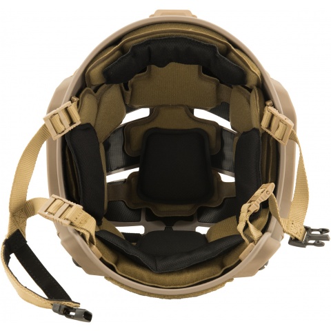 Lancer Tactical MT Helmet w / Side Rails and Shroud - TAN