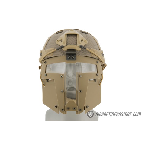 T-shaped Windowed Attachment Face Mask For Bump Helmets - TAN