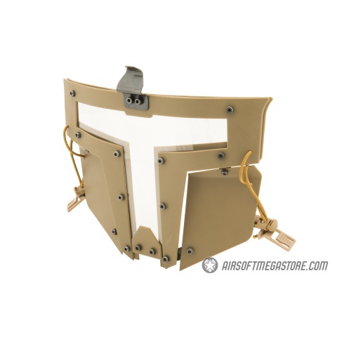 T-shaped Windowed Attachment Face Mask For Bump Helmets - TAN