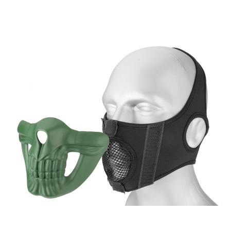 Lower Skull Mask Face Protection - GREEN