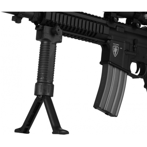 FDG Rapid Deploy Bipod Foregrip for Airsoft AEG Rifles - BLACK