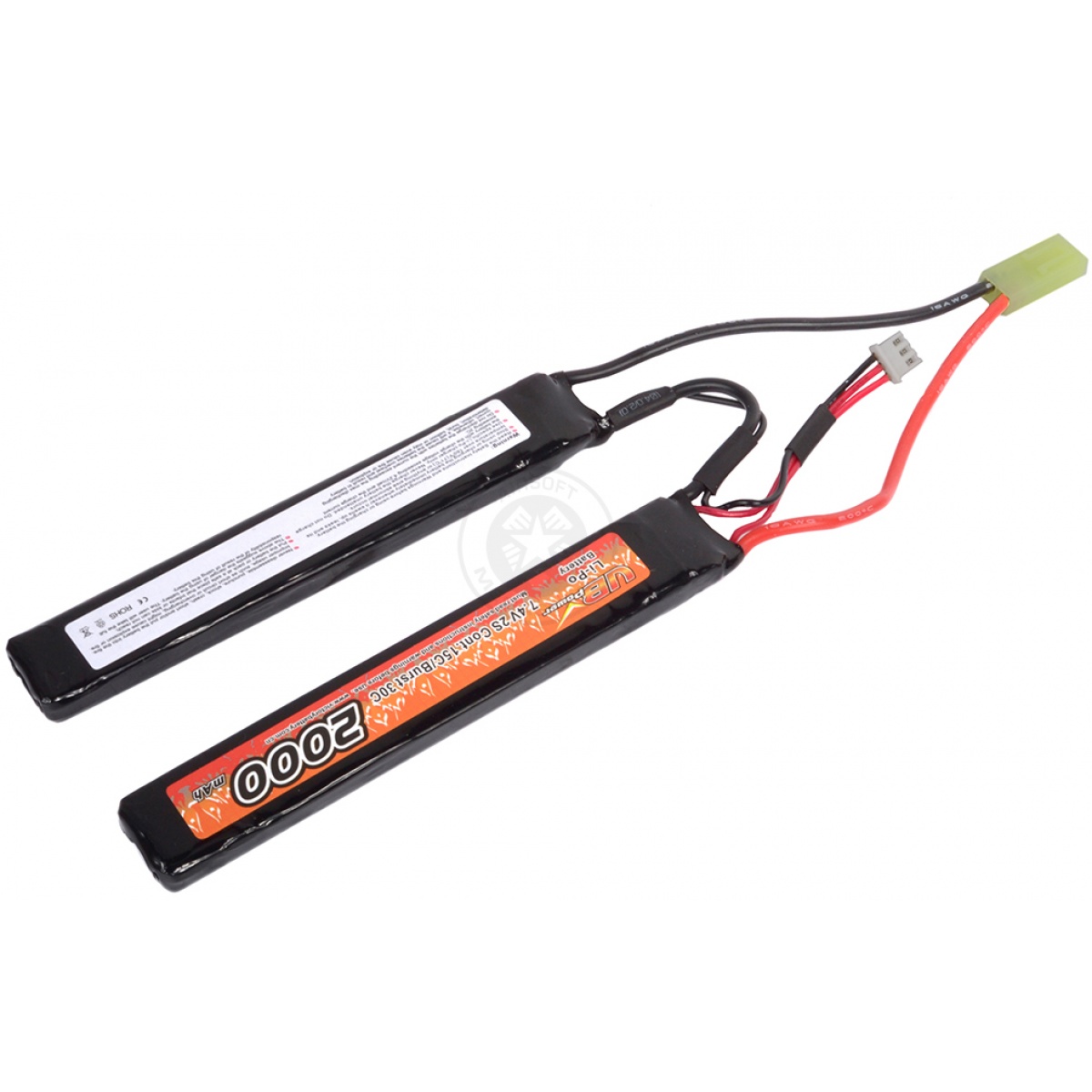 VBPower 7.4V 2000 mAh 15C Lithium Polymer LiPo Nunchuck Battery