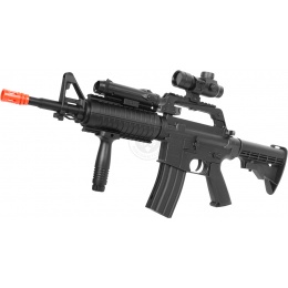 WellFire M4 RIS Spring Airsoft Rifle w/ Red Dot and Flashlight