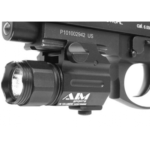 AIM Sports 150 Lumen Sub-Compact Flashlight w/ QD Weaver Mount