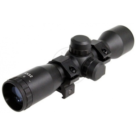 AIM Sports 4x32 Compact Mil-Dot Airsoft Tactical Combat Scope