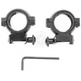 AIM Sports Low Profile 30mm Scope Ring Set - Weaver Mount - Black
