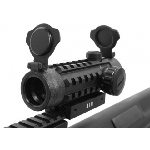 AIM Sports 1x25 Dual Illuminated Red & Green Dot Scope w/ Integrated Rails