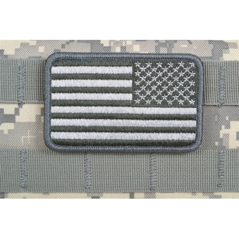 AMS Reverse American Flag Patch - GRAY/ACU - Hi-Fidelity Patch Series