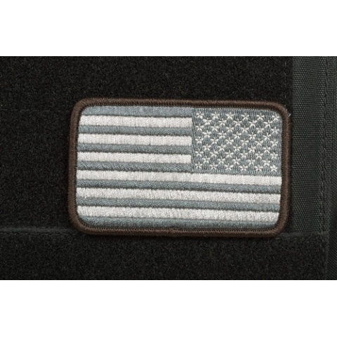 AMS Airsoft Premium Reverse American Flag Patch - BLACK/ SWAT