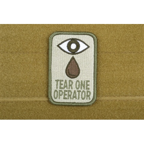 AMS Airsoft Premium Tear One Operator Patch - OD GREEN