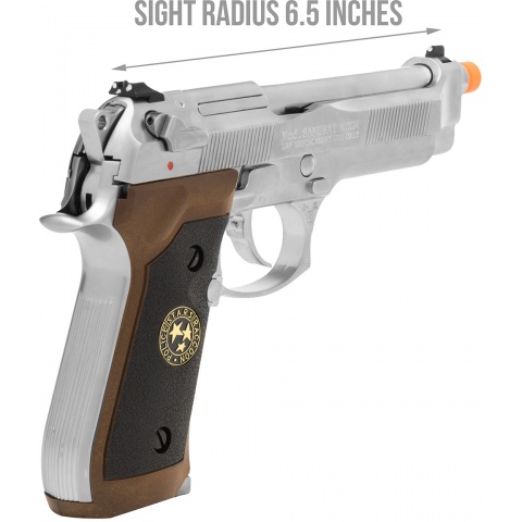 WE Tech RPD Biohazard Samurai Edge M92 GBB Pistol (Semi-Auto/Full-Auto) - SILVER