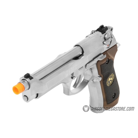 WE Tech RPD Biohazard Samurai Edge M92 GBB Pistol (Semi-Auto/Full-Auto) - SILVER