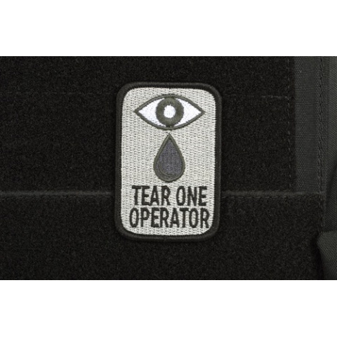 AMS Airsoft Tear One Operator Patch - BLACK - Hi-Fidelity Patch Series