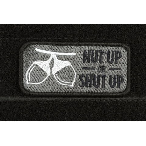 AMS Airsoft Premium Nut Up or Shut Up Patch - BLACK/ SWAT