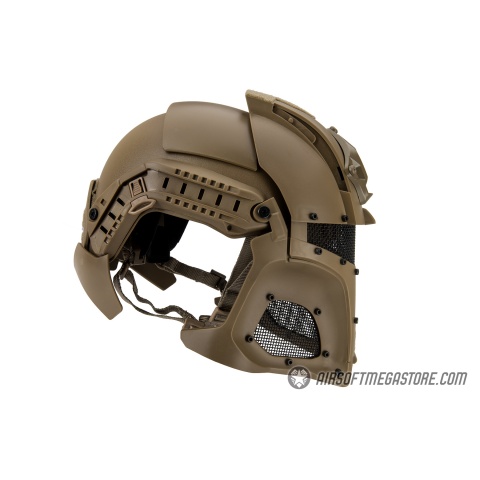 AMA Interstellar Battle Trooper Full Face Airsoft Helmet - TAN