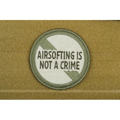 AMS Airsoft Premium Airsofting is Not a Crime Patch - OD GREEN