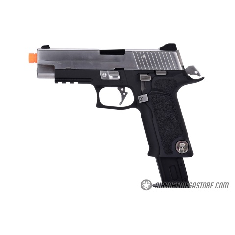 WE-Tech P-Virus Two Tone Full Metal Gas Blowback Airsoft Pistol (Color: Black & Silver)