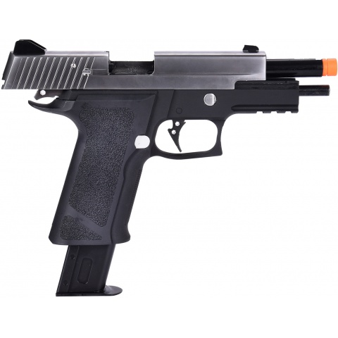 WE-Tech P-Virus Two Tone Full Metal Gas Blowback Airsoft Pistol w/ LED Display Case  (Color: Black & Silver)