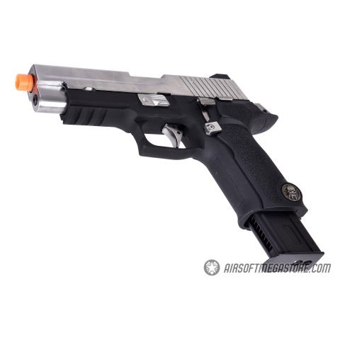 WE-Tech P-Virus Two Tone Full Metal Gas Blowback Airsoft Pistol w/ LED Display Case  (Color: Black & Silver)