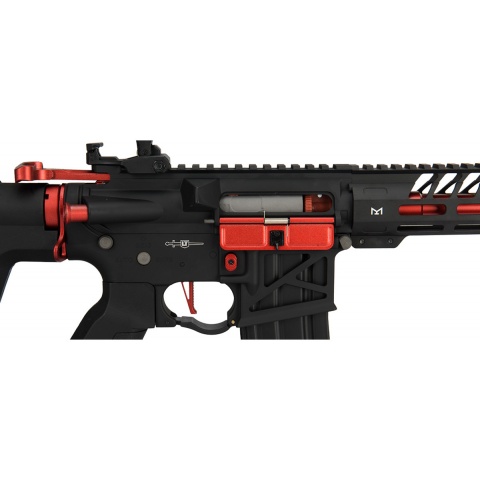 Lancer Tactical Low FPS Enforcer Needletail Skeleton M4 Airsoft Rifle (Color: Black & Red)
