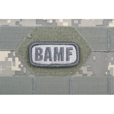 AMS Airsoft Premium BAMF Small Patch - GRAY/ ACU Color