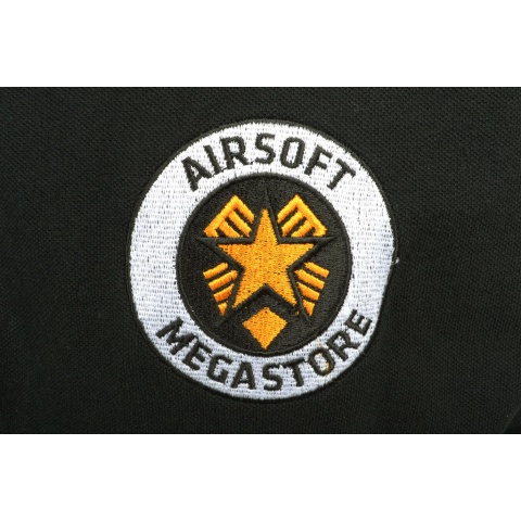 Airsoft Megastore Logo Premium Polo Shirt - BLACK - 100% Cotton