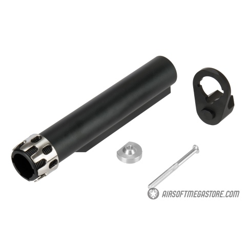 Lancer Tactical Buffer Tube, Extended End Plate, and Enhanced Castle Nut - BLACK