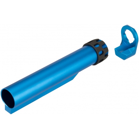 Lancer Tactical Buffer Tube, Extended End Plate, and Enhanced Castle Nut - BLUE