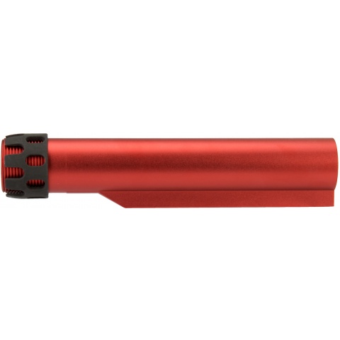 Lancer Tactical Buffer Tube, Extended End Plate, and Enhanced Castle Nut - RED