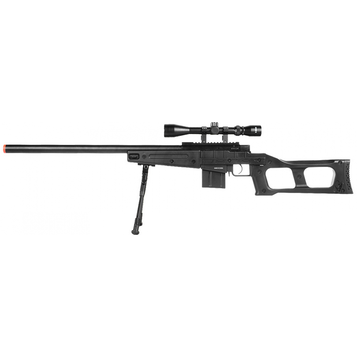 WellFire MK96 Covert Airsoft Sniper Rifle w/ Scope & Bipod BLACK