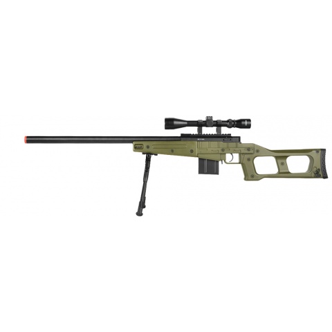 WellFire MK96 Covert Airsoft Sniper Rifle w/ Scope & Bipod - OD GREEN