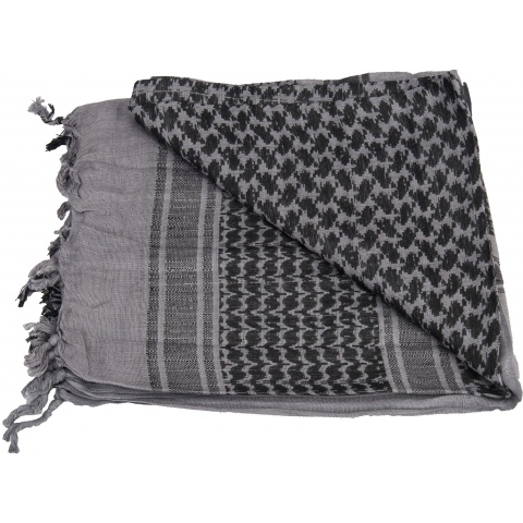 Lancer Tactical Multi-Purpose Shemagh Face Head Wrap - GRAY / BLACK