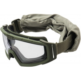 Lancer Tactical Rage Protective Green Airsoft Goggles - CLEAR LENS