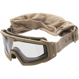 Lancer Tactical Rage Protective Tan Airsoft Goggles - CLEAR LENS
