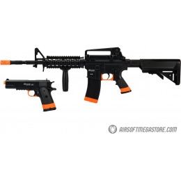 Sig Sauer Patrol  Airsoft Gun Kit with M4 AEG Rifle and pistol and 5000 rounds of BBs - BLACK / ORANGE