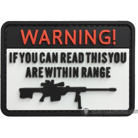 G-Force Warning If You Can Read This You're Within Range PVC Morale Patch - WHITE