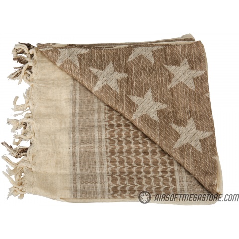 Lancer Tactical Multi-Purpose Shemagh Face Head Wrap - SAND/ STONE STAR