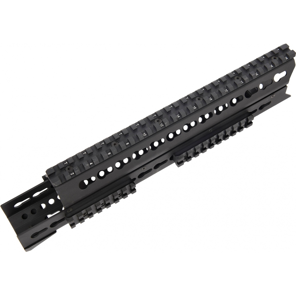 LCT Airsoft 13.5 Inch AK KeyMod Handguard Rail BLACK Airsoft Megastore