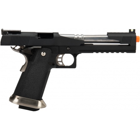 WE-Tech 1911 Hi-Capa T-Rex Competition Gas Blowback Airsoft Pistol w/ Top Ports (Color: Black & Silver)
