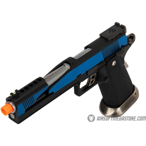 WE Tech 1911 Hi-Capa T-Rex Competition Gas Blowback Airsoft Pistol w/ Top Ports - BLUE / SILVER