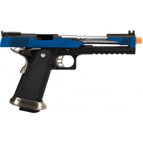 WE Tech 1911 Hi-Capa T-Rex Competition Gas Blowback Airsoft Pistol w/ Top Ports - BLUE / SILVER