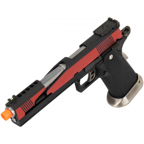 WE Tech 1911 Hi-Capa T-Rex Competition Gas Blowback Airsoft Pistol w/ Top Ports (RED / BLK )