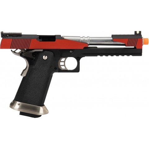 WE Tech 1911 Hi-Capa T-Rex Competition Gas Blowback Airsoft Pistol w/ Top Ports (RED / BLK )